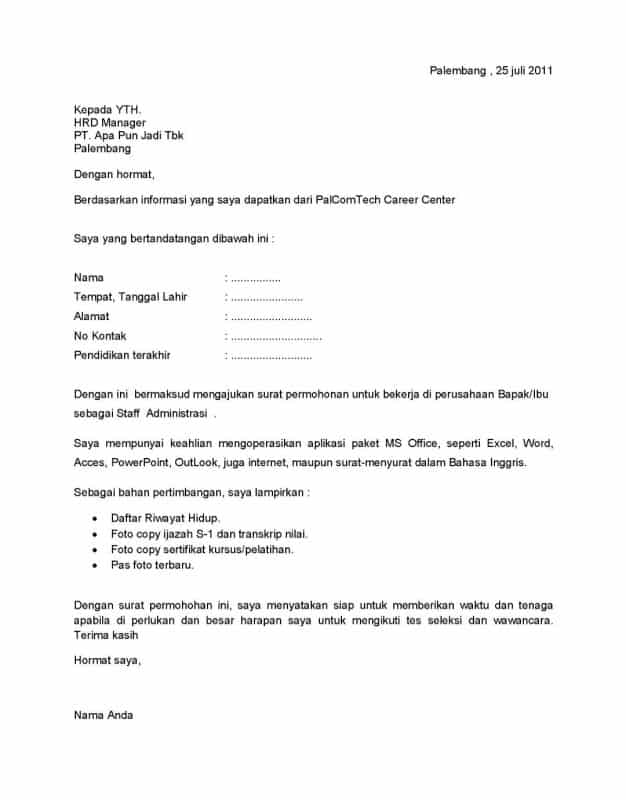 Download 50+ Contoh Surat Surat Lamaran Kerja Cleaning Service Gratis Terbaru