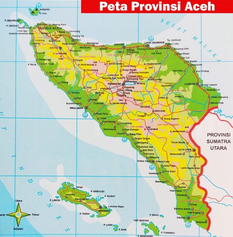 Peta Aceh, Geografis serta Sumber Daya alam (Paling Lengkap)