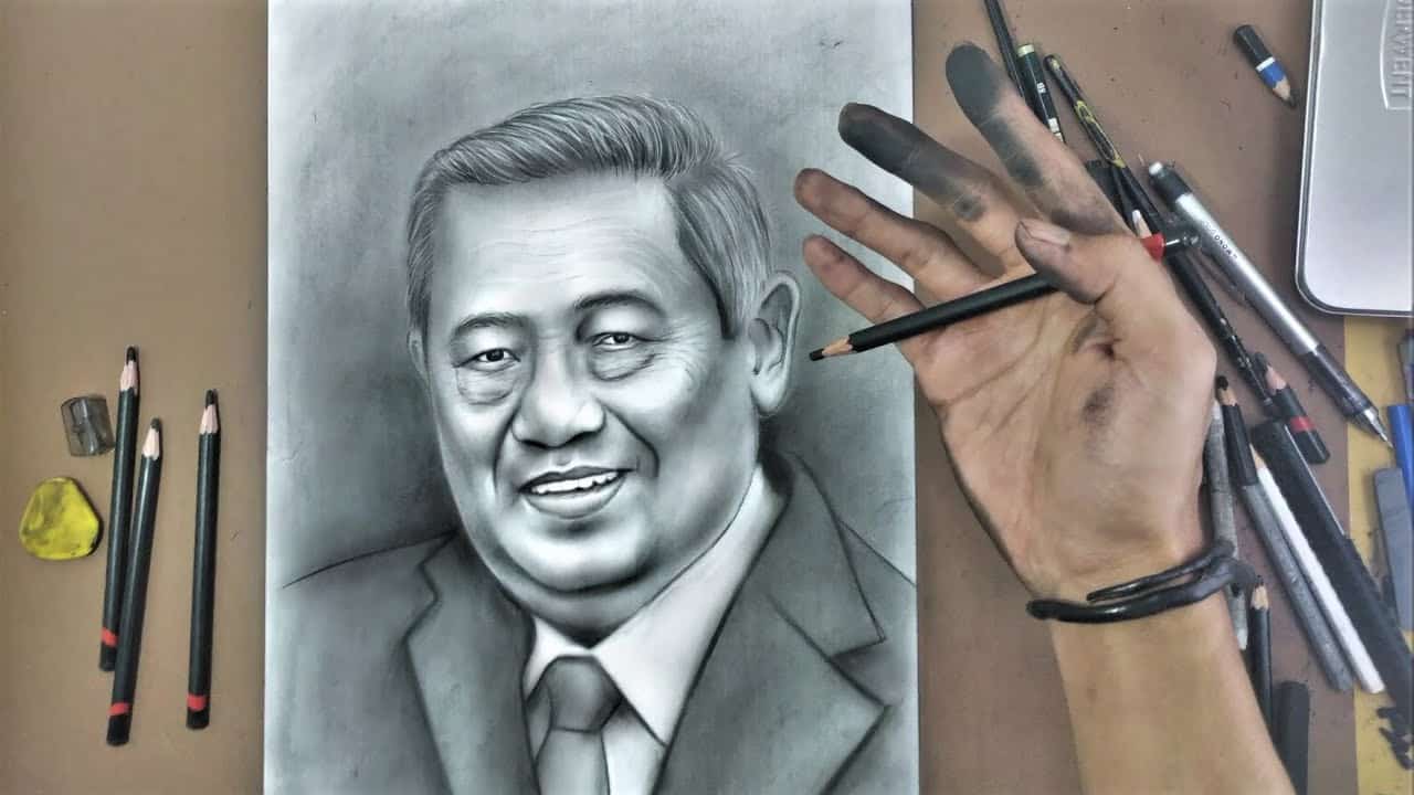 44 Gambar Sketsa  Wajah Pahlawan Artis Dll Lengkap Terbaru 